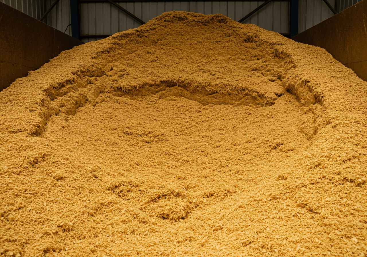 Trociny iglaste suche — surowiec do brykietu — Trociny